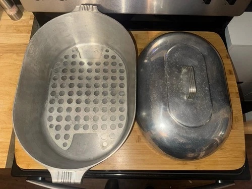 Vtg Wagner Ware Sidney -O- Magnalite 4269 M 17 Qt Roaster With Trivet Rare Nice!