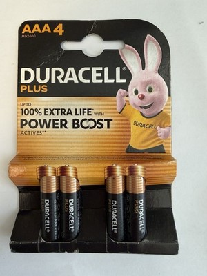 Duracell Plus Power 4-Pack AAA LR03 1.5V Alkaline Ministy Batteries -