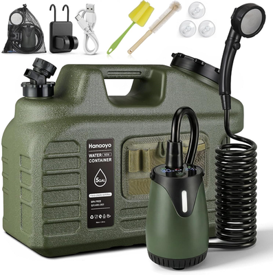 #ad Portable Camping Shower Kit with 5 Gallon Water Jug 8000Mah Rechargeable Shower $75.99