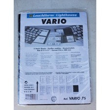 1 Pack 5 Lighthouse Leuchtturm Vario 7S Stamp Stock Sheets Black 7 Pocket