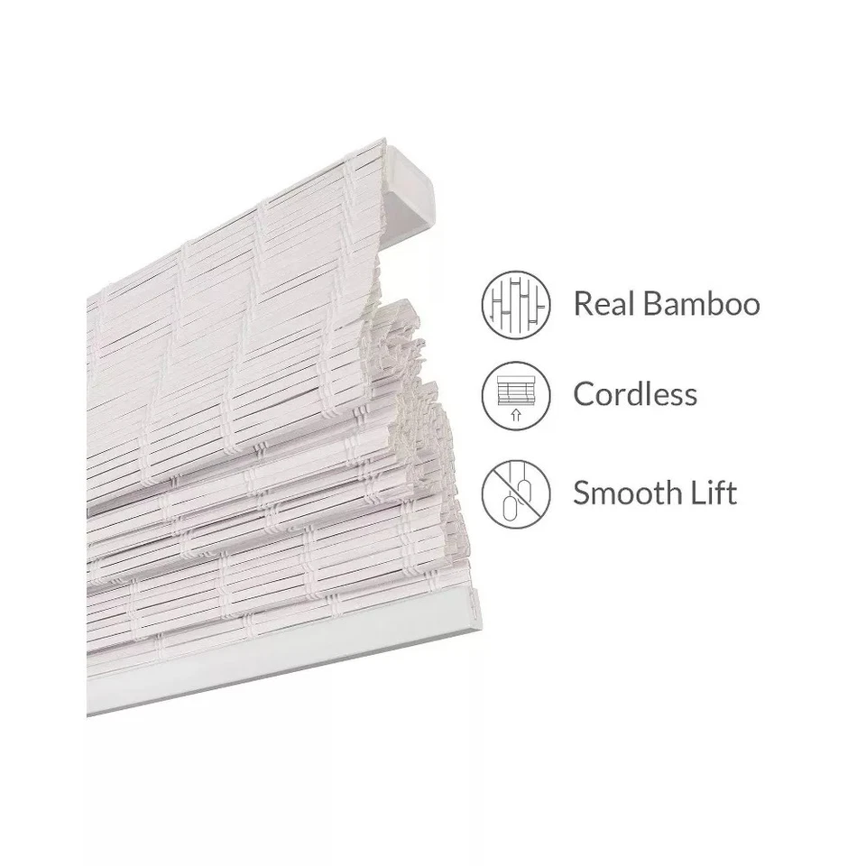 Filtrado de luz de chicología 32"x64" bambú sombra romana nieve / NUEVO Foto 4 de 4