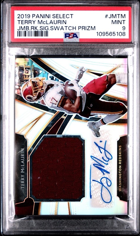 2019 Panini Select Terry McLaurin Jumbo Rookie Patch Auto /49 PSA 9 Pop 3 RPA