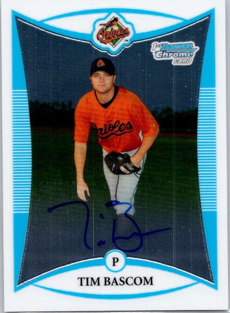 2008 Bowman Chrome 1st Auto #BCP250 Tim Bascom Baltimore Orioles
