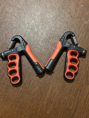 2-Pack Adjustable Hand Gripper Strengtheners, Black/Red, Gym & Training