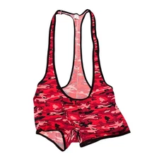 Mens Camo Wrestling Singlet XL – Spandex Lycra Bodysuit Gear Fetish Gay Clubwear