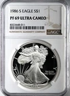 1986-S  $1  PROOF AMERICAN SILVER EAGLE (ASE/SAE) NGC PF69 UCAM  #8323448-011