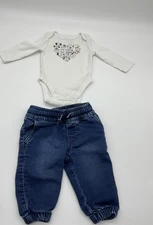 Jumping Beans Bodysuit Carter's Pants Set Baby 6M My Sibling Paws Outfit