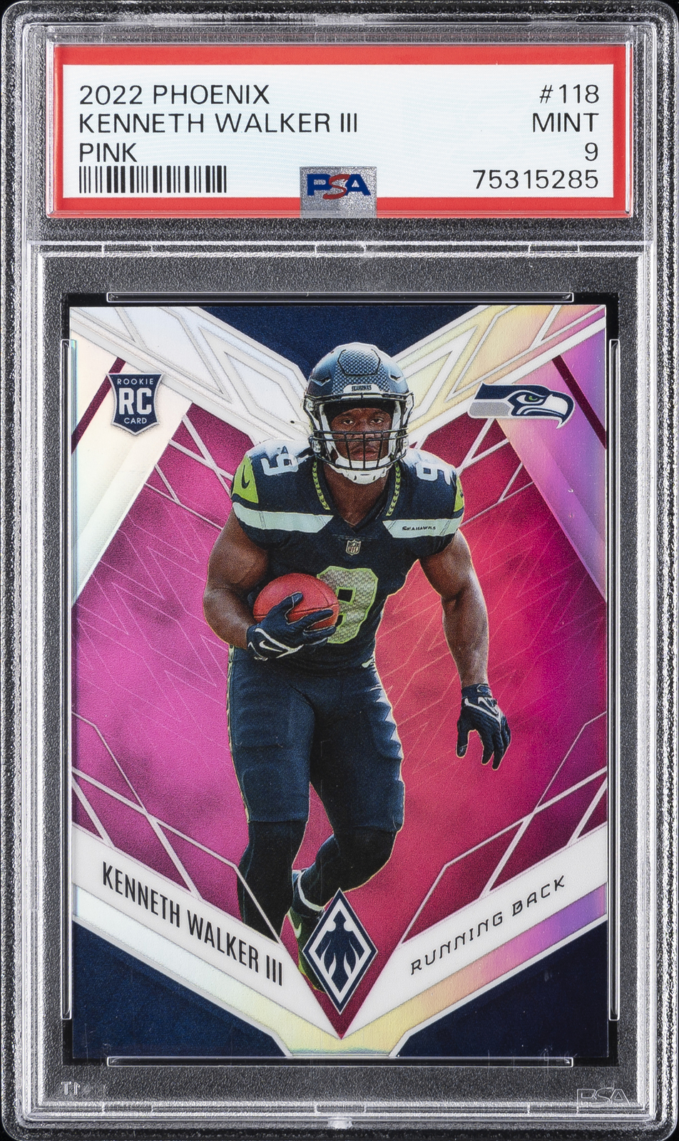 2022 PANINI PHOENIX PINK #118 KENNETH WALKER III 34/199 PSA 9