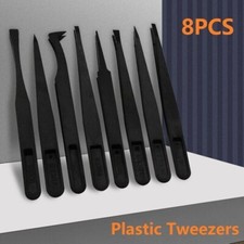 Precision Anti-Static Tweezers, Plastic Tweezers for Electronics Jewelry-8PCS