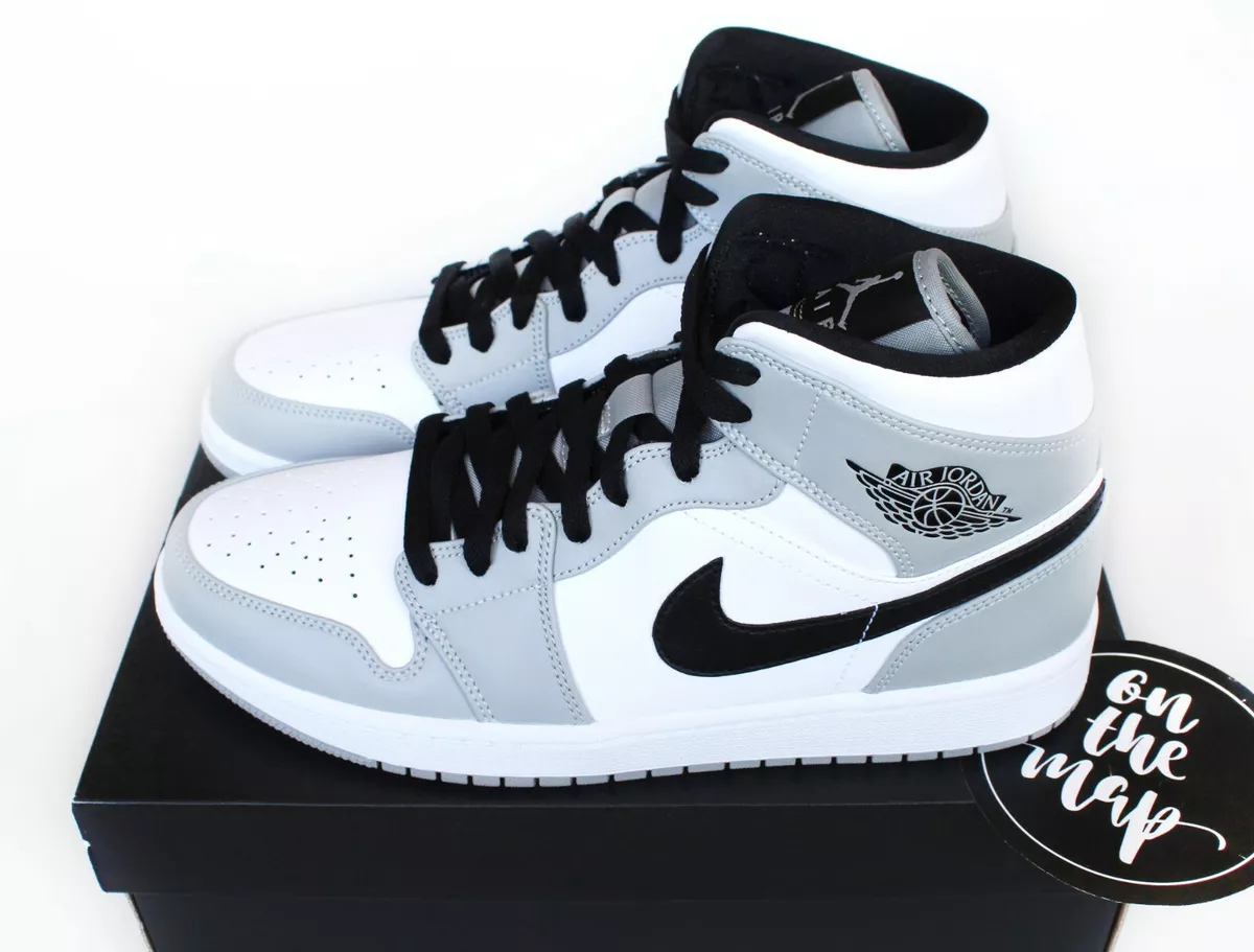 Nike Air Jordan 1 Retro Mid Smoke Grey White UK 3 US 3.5 New | eBay