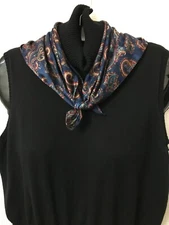 Easter Mother's Day Women's Square Scarf Blue Paisley 20" Square B10