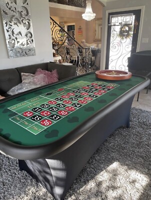 Roulette Table and Wheel 83 inches x 42 Inches / Free Shipping