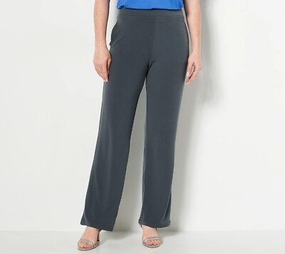 Susan Graver Petite Liquid Knit Wide-Leg Pull-On Pants Size PXL