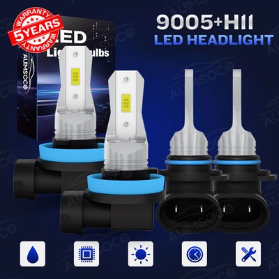 4x For Chevy Avalanche Suburban Tahoe 2007-2014 6500K LED Headlights Bulbs Kit