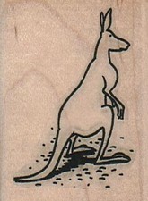 Kangaroo 1 3/4 x 2 1/4" Rubber Stamp, Animal Stamp, Kangaroo Stamp