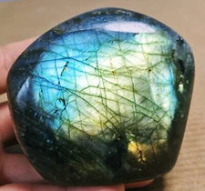Polished Nice Rainbow Blue Flash Labradorite Spectrolite Freeform Reiki Stone