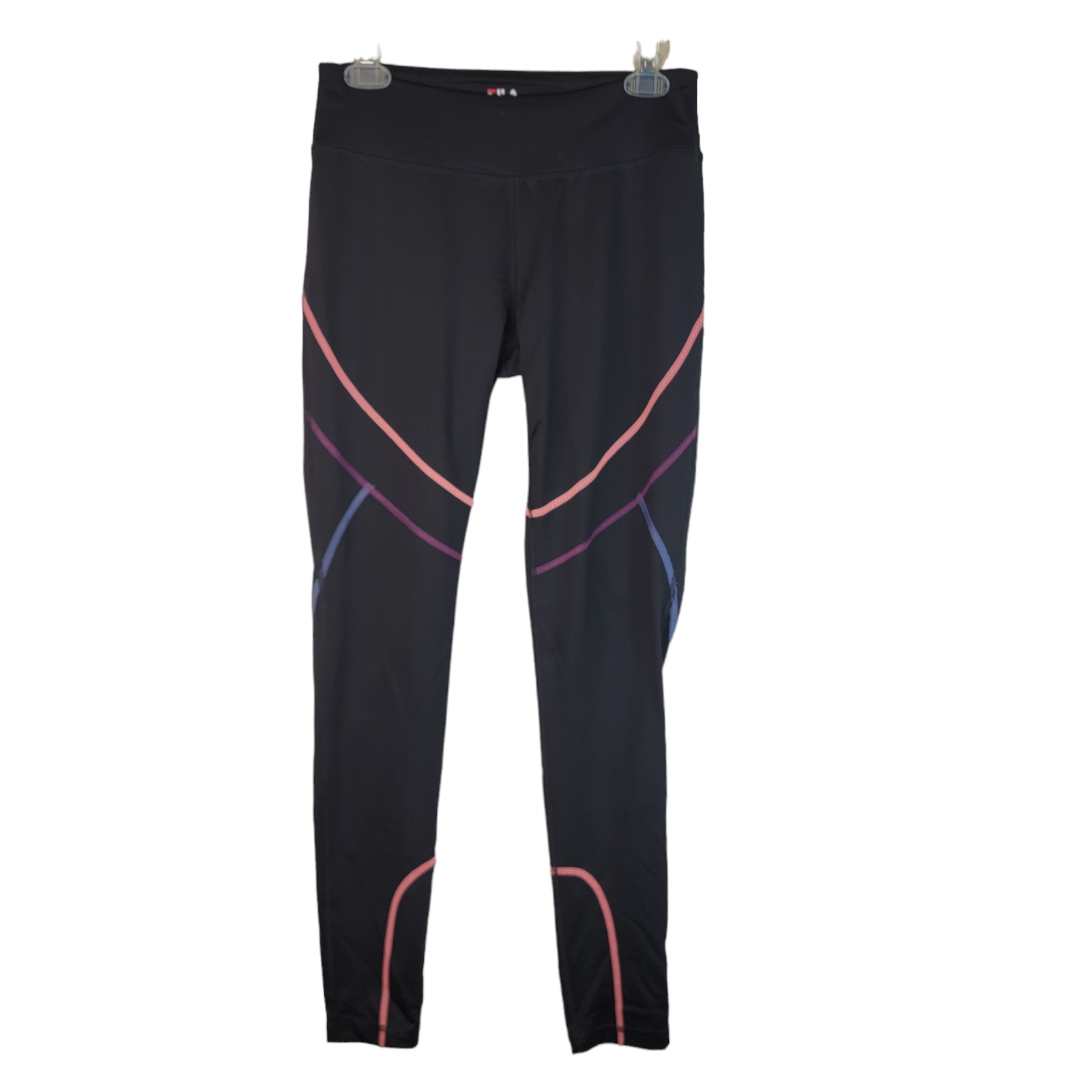 FILA Leggings da donna neri pull on gambe magre elastici taglia M