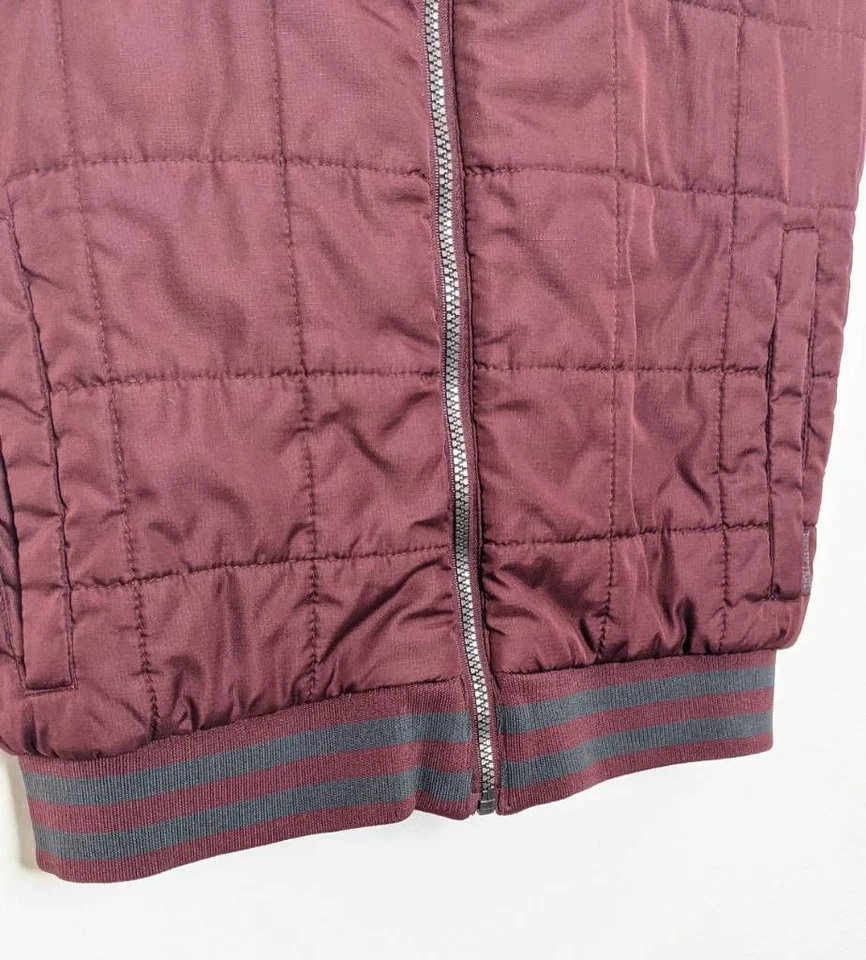 Chaleco acolchado universitario Pacific Trail Boys gris granate bolsillos con capucha cremallera completa talla S Foto 3 de 4