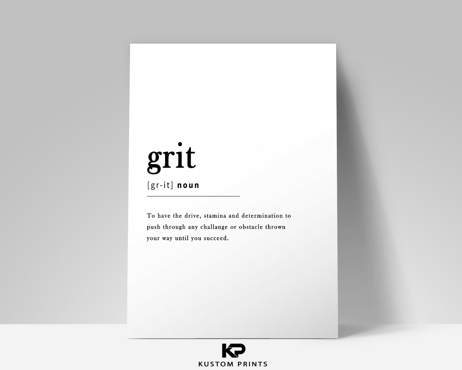 Hustle Definition Grit Noun Print Typography Execute Poster Picture