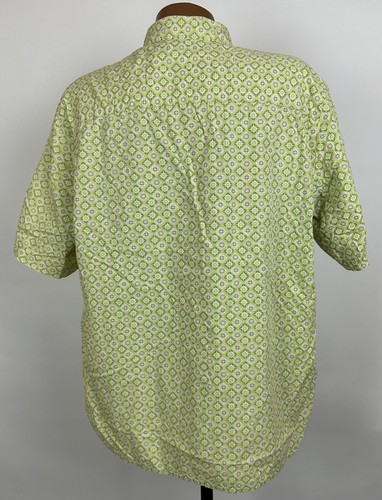 Vintage 90s Y2K Consensus Shirt Men XL Lime Green Geometric Short Sleeve HOLE - Picture 8 of 16