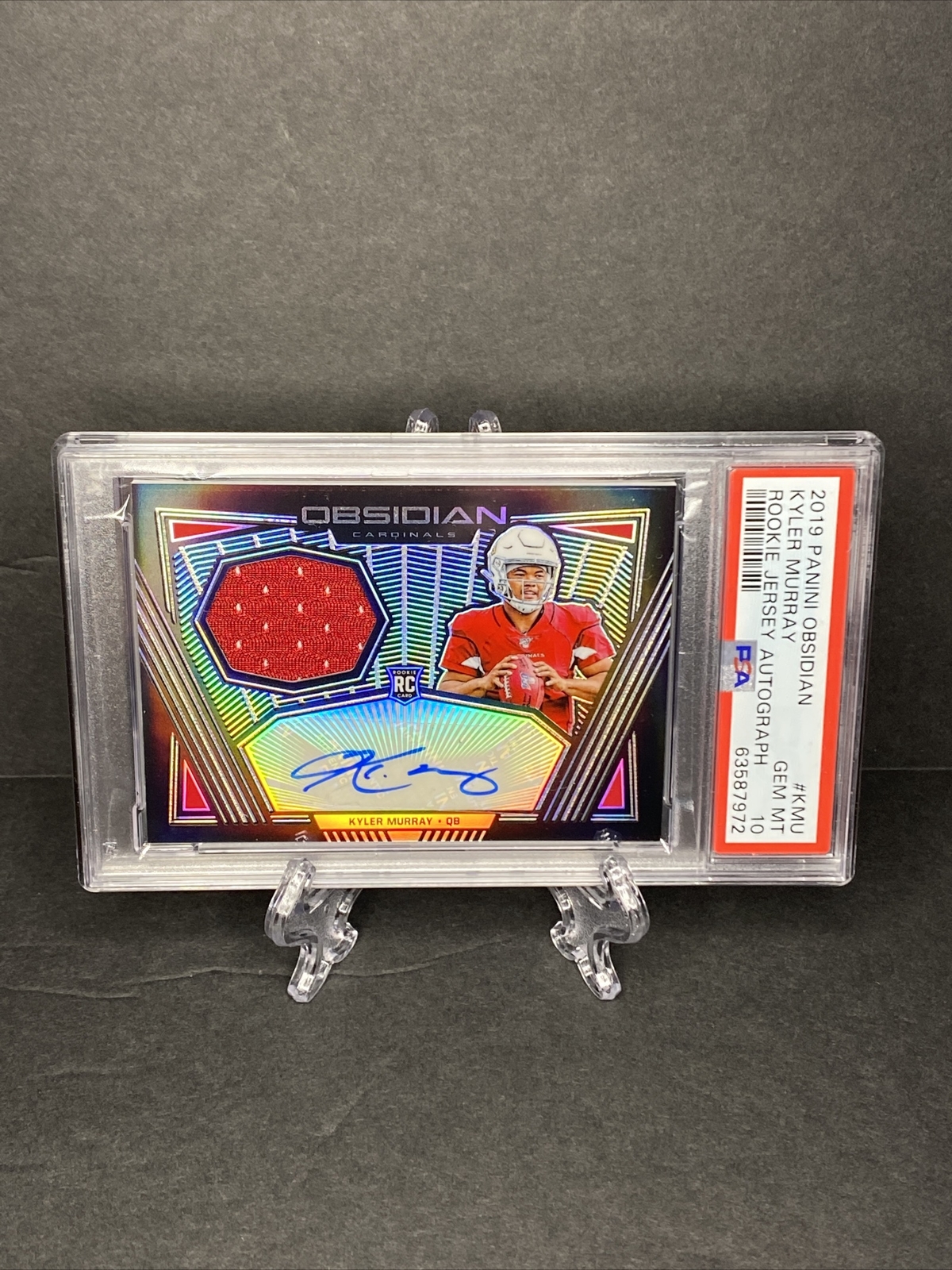 Kyler Murray Panini Obsidian Rookie Jersey Autos #KMU Base