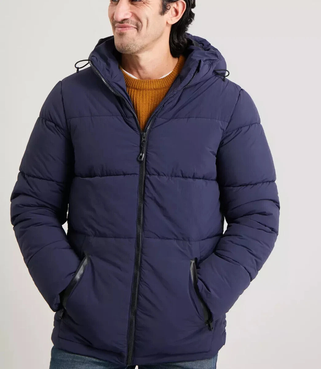 New TU Mens Waterproof Hooded Padded puffer Jacket Size XXL Navy