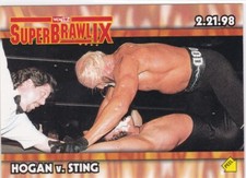 1999 Topps WCW nWo Nitro Hulk Hogan VS Sting SuperBrawl IX S2 Sticker