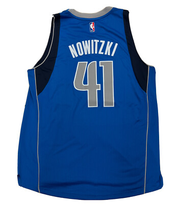 New Rare Dirk Nowitzki Dallas Mavericks XL Blue Adidas