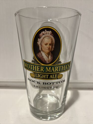 Mother Martha’s Light Ale, Rock Bottom Brewery Pint Beer Glass, Arlington VA - Picture 1 of 1