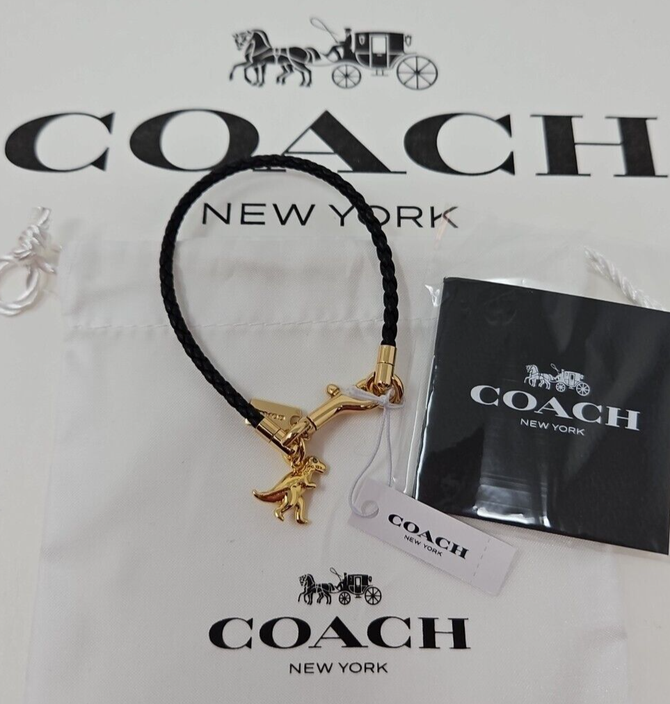 🌟🌷Coach NWT BRAIDED CHARM FRIENDSHIP BRACELET Leather REXY