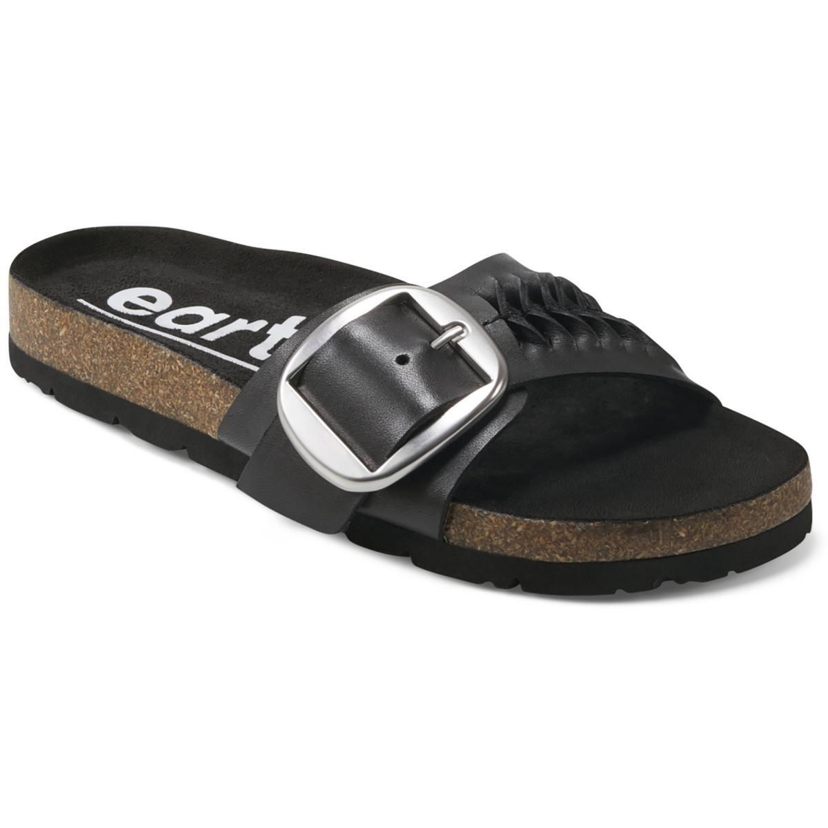 Женские повседневные босоножки на плоской подошве Earth Womens ALBINA, черные, 5 средних размеров (B,M), BHFO 1088