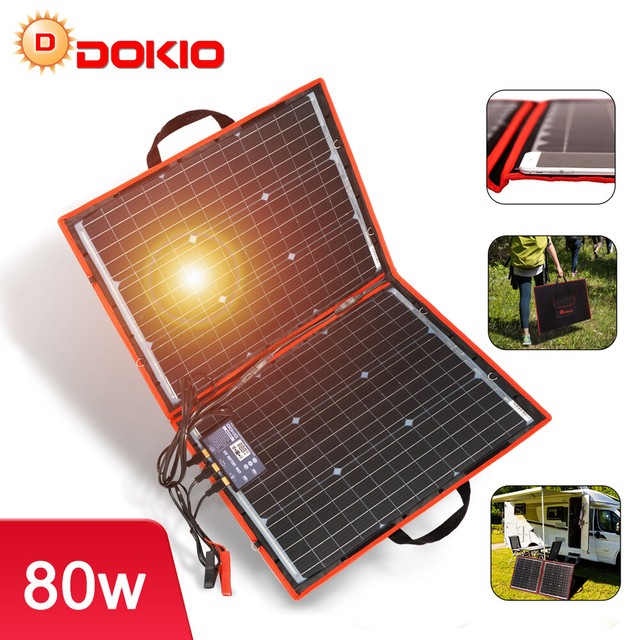 80w 12v Solar Panel Flexible Foldable Usb Portable Kit Boats Out