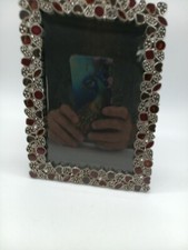 Silver Plated Red Hearts And Shapes Picture Frame. Perfect For Christmas
