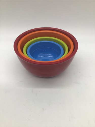 Food Network Multi Color Hard Plastic 1/4 To 1 1/2 Cup Nesting Measuring Cups - Picture 2 of 10