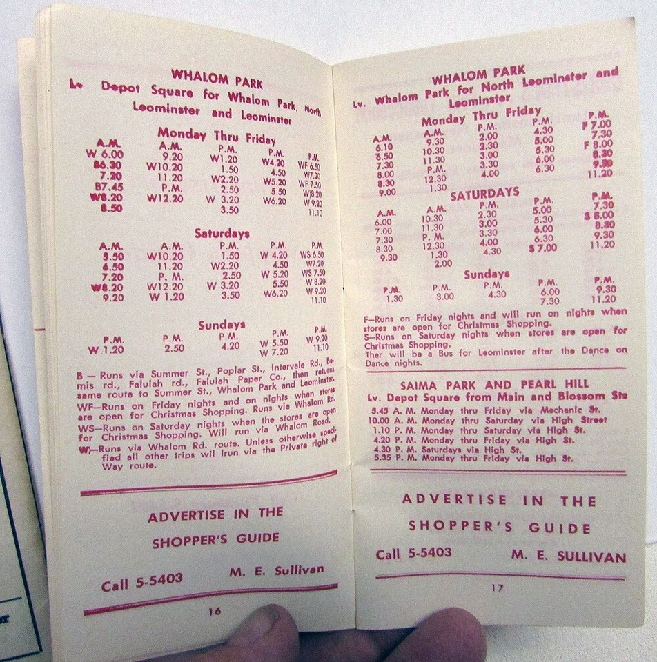 1957 Chevrolet Dealer Fitchburg Leominster Mass Shoppers Guide Bus