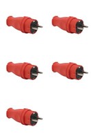 5 X Schuko Stecker Vollgummi IP44 Schutzkontaktstecker 230V 16A Gummistecker