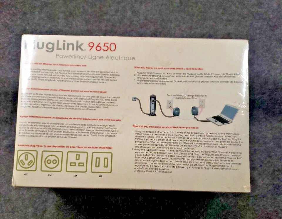 NEW PlugLink 9650 Ethernet Over Power Kit NEW SEALED (C16B5) - Image 3 of 4