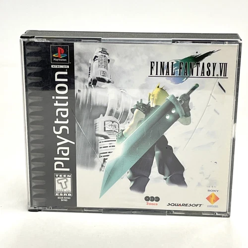 PS1 Final Fantasy VII 7 PlayStation 1 Game 3 Discs Black Label