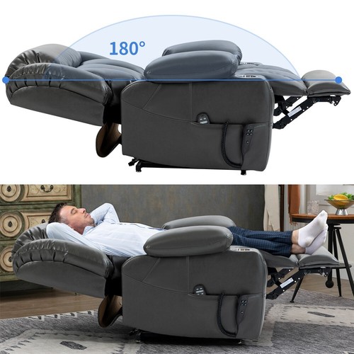 350LBS Lay Flat Heat Massage Power Lift Recliner Chair Elderly Reclining Sofa - Picture 10 of 10
