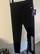 Champion Leggings Girls NWT side leg White champion logo Size Medium