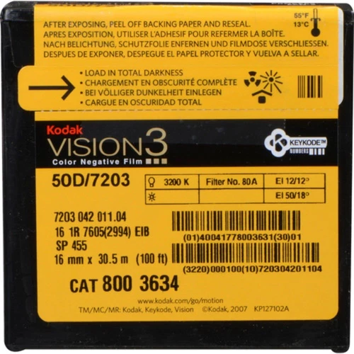 Kodak VISION3 250D Color Negative Film #7207 (16mm, 100' Roll)