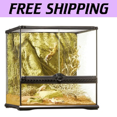 Lightweight 18x18x18 Glass Habitat with Ventilation for Reptiles & Amphibians