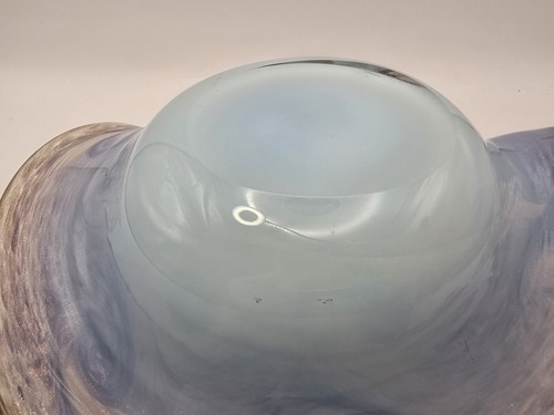 Murano Fratelli Toso Starry Night Bowl Opalescent Copper Swirl Pinched 9" - Picture 11 of 19