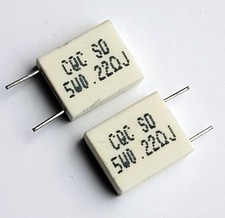 Image of [2pcs] 0R22, 0.22 ohm, 5% J, 5W, Radial ceramic w/w Resistor –ref:740