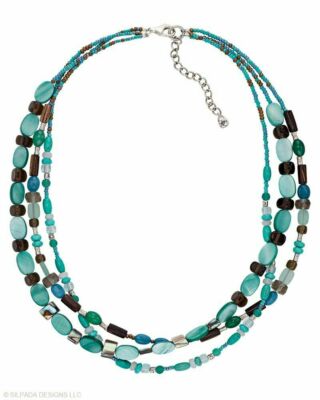 Silpada 925 Sterlingsilber 3 Strang Halskette Magnasit Achat 18'' nicht mehr produziert N2195