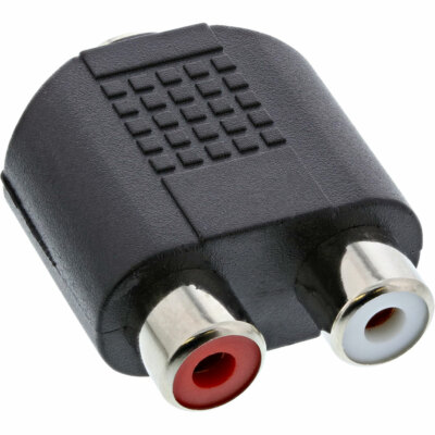 InLine  Audio Adapter 3,5mm Klinke Buchse Stereo zu 2x Cinch Buchse schwarz