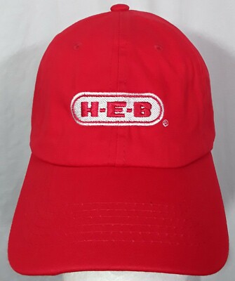 H-E-B LOGO STITCHED EMBROIDERED COTTON BASEBALL HAT CAP ADJUSTABLE