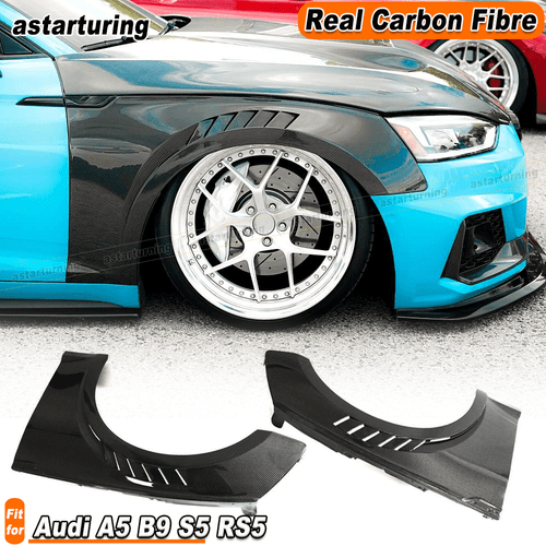 Fit for Audi A5 B9 S5 RS5 2017-2020 Real Carbon Exterior Side Fender Vent Trims - Picture 1 of 12