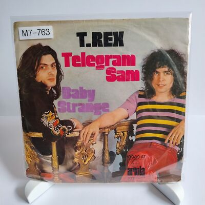 T. Rex   Telegram Sam / Baby Strange, 7'' Vinyl (G-/F), Ariola, M7-763