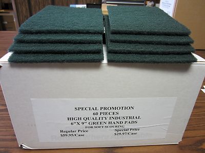 6''x9'' Hand Pads Green 60pcs carton industrial For Soft Scouring #HPD-GREEN-new